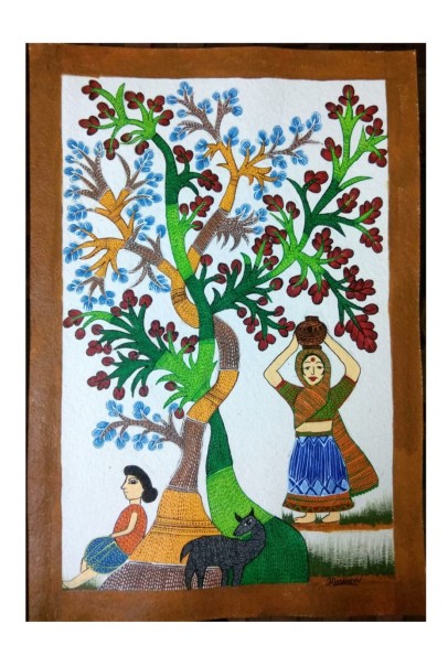 Gond Art Painting - Two Womens Gond Art Painting - Two Womens